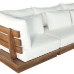 Mirella 112.75" Water Resistant Fabric Upholstered 3pc. Outdoor Patio Modular Sofa