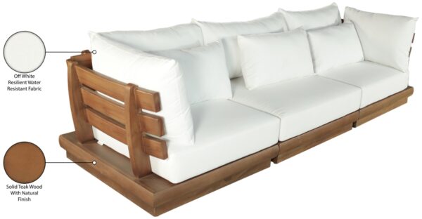 Mirella 112.75" Water Resistant Fabric Upholstered 3pc. Outdoor Patio Modular Sofa