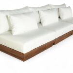 Mirella 111" Water Resistant Fabric Upholstered 3pc. Outdoor Patio Modular Sofa