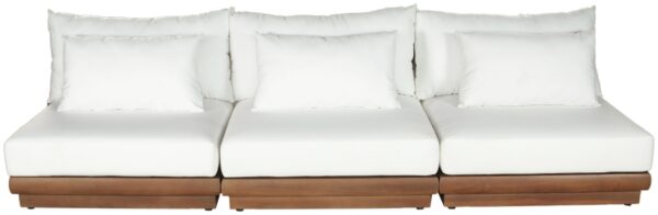 Mirella 111" Water Resistant Fabric Upholstered 3pc. Outdoor Patio Modular Sofa