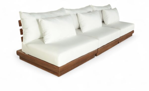 Mirella 111" Water Resistant Fabric Upholstered 3pc. Outdoor Patio Modular Sofa