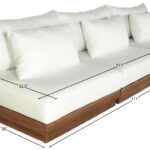Mirella 111" Water Resistant Fabric Upholstered 3pc. Outdoor Patio Modular Sofa