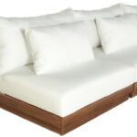 Mirella 111" Water Resistant Fabric Upholstered 3pc. Outdoor Patio Modular Sofa
