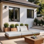 Mirella 111" Water Resistant Fabric Upholstered 3pc. Outdoor Patio Modular Sofa