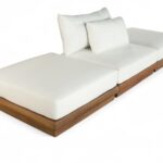 Mirella 111" Water Resistant Fabric Upholstered 3pc. Outdoor Patio Modular Sofa