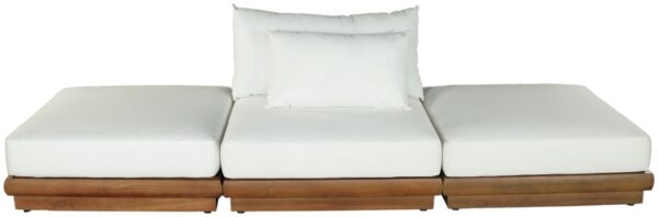 Mirella 111" Water Resistant Fabric Upholstered 3pc. Outdoor Patio Modular Sofa