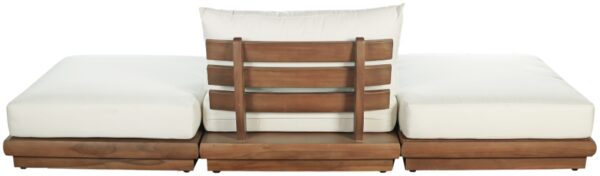 Mirella 111" Water Resistant Fabric Upholstered 3pc. Outdoor Patio Modular Sofa