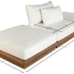 Mirella 111" Water Resistant Fabric Upholstered 3pc. Outdoor Patio Modular Sofa
