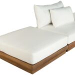 Mirella 111" Water Resistant Fabric Upholstered 3pc. Outdoor Patio Modular Sofa