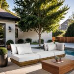 Mirella 112" Water Resistant Fabric Upholstered 3pc. Outdoor Patio Modular Sofa