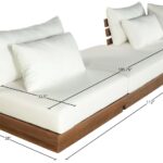 Mirella 112" Water Resistant Fabric Upholstered 3pc. Outdoor Patio Modular Sofa