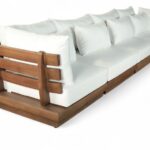 Mirella 149.75" Water Resistant Fabric Upholstered 4pc. Outdoor Patio Modular Sofa
