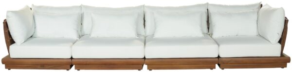 Mirella 149.75" Water Resistant Fabric Upholstered 4pc. Outdoor Patio Modular Sofa