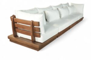 Mirella 149.75" Water Resistant Fabric Upholstered 4pc. Outdoor Patio Modular Sofa