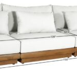 Mirella 149.75" Water Resistant Fabric Upholstered 4pc. Outdoor Patio Modular Sofa