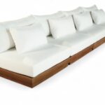 Mirella 148" Water Resistant Fabric Upholstered 4pc. Outdoor Patio Modular Sofa