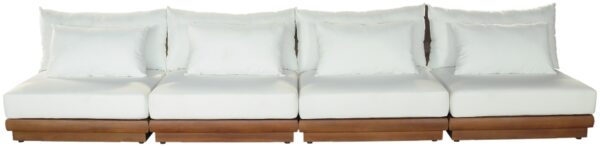 Mirella 148" Water Resistant Fabric Upholstered 4pc. Outdoor Patio Modular Sofa