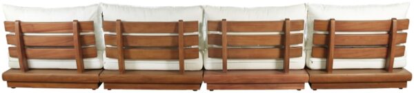 Mirella 148" Water Resistant Fabric Upholstered 4pc. Outdoor Patio Modular Sofa