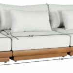 Mirella 148" Water Resistant Fabric Upholstered 4pc. Outdoor Patio Modular Sofa