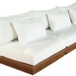 Mirella 148" Water Resistant Fabric Upholstered 4pc. Outdoor Patio Modular Sofa