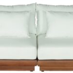 Mirella 148" Water Resistant Fabric Upholstered 4pc. Outdoor Patio Modular Sofa
