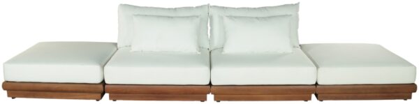 Mirella 148" Water Resistant Fabric Upholstered 4pc. Outdoor Patio Modular Sofa