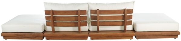 Mirella 148" Water Resistant Fabric Upholstered 4pc. Outdoor Patio Modular Sofa