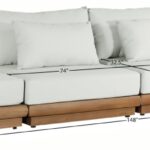 Mirella 148" Water Resistant Fabric Upholstered 4pc. Outdoor Patio Modular Sofa