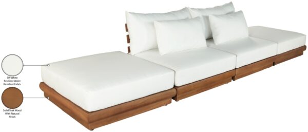 Mirella 148" Water Resistant Fabric Upholstered 4pc. Outdoor Patio Modular Sofa