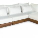 Mirella 112.75" Water Resistant Fabric Upholstered 4pc. Outdoor Patio Modular Sectional