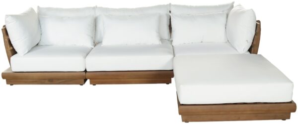 Mirella 112.75" Water Resistant Fabric Upholstered 4pc. Outdoor Patio Modular Sectional