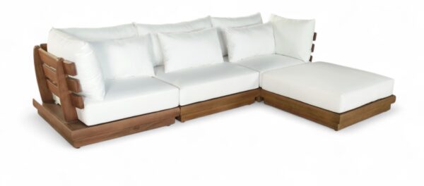 Mirella 112.75" Water Resistant Fabric Upholstered 4pc. Outdoor Patio Modular Sectional