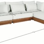 Mirella 112.75" Water Resistant Fabric Upholstered 4pc. Outdoor Patio Modular Sectional