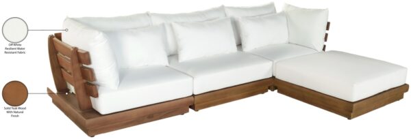 Mirella 112.75" Water Resistant Fabric Upholstered 4pc. Outdoor Patio Modular Sectional