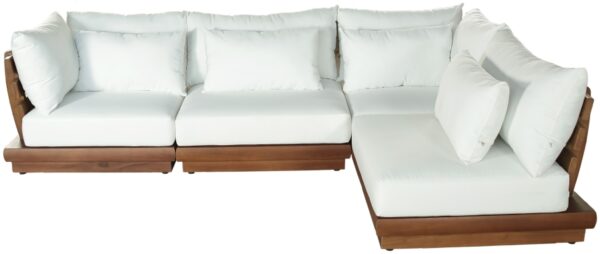 Mirella 112.75" Water Resistant Fabric Upholstered 4pc. Outdoor Patio Modular Sectional