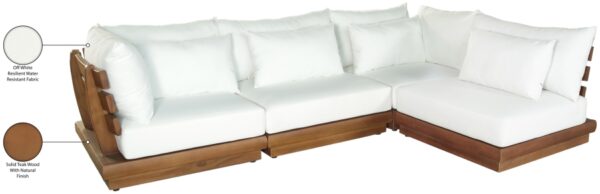 Mirella 112.75" Water Resistant Fabric Upholstered 4pc. Outdoor Patio Modular Sectional