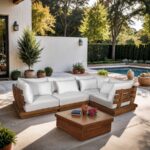 Mirella 112.75" Water Resistant Fabric Upholstered 4pc. Outdoor Patio Modular Sectional