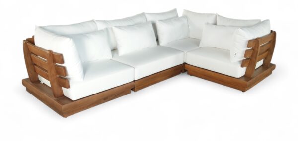 Mirella 112.75" Water Resistant Fabric Upholstered 4pc. Outdoor Patio Modular Sectional