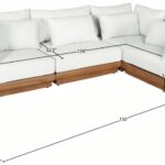Mirella 112.75" Water Resistant Fabric Upholstered 4pc. Outdoor Patio Modular Sectional