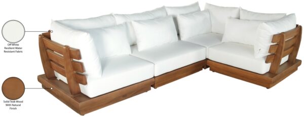 Mirella 112.75" Water Resistant Fabric Upholstered 4pc. Outdoor Patio Modular Sectional
