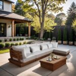 Mirella 149.75" Water Resistant Fabric Upholstered 5pc. Outdoor Patio Modular Sectional