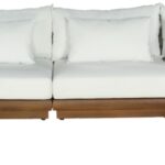 Mirella 149.75" Water Resistant Fabric Upholstered 5pc. Outdoor Patio Modular Sectional