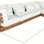 Mirella 149.75" Water Resistant Fabric Upholstered 5pc. Outdoor Patio Modular Sectional