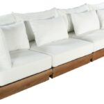 Mirella 149.75" Water Resistant Fabric Upholstered 5pc. Outdoor Patio Modular Sectional