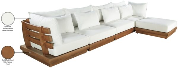 Mirella 149.75" Water Resistant Fabric Upholstered 5pc. Outdoor Patio Modular Sectional