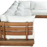 Mirella 149.75" Water Resistant Fabric Upholstered 5pc. Outdoor Patio Modular Sectional