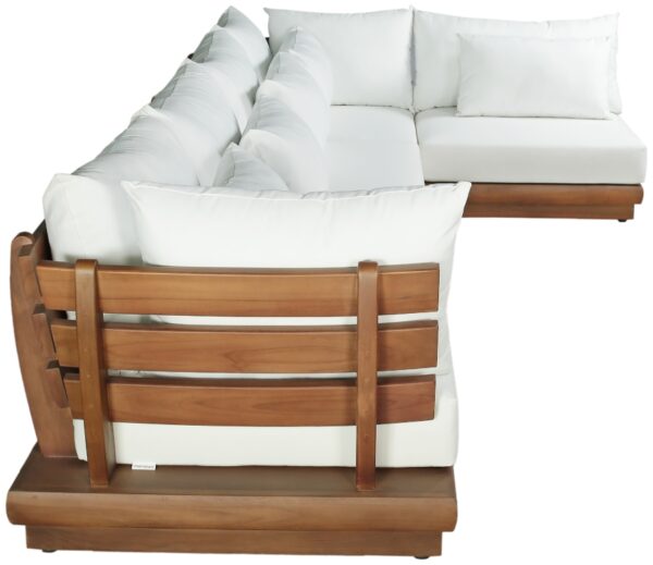 Mirella 149.75" Water Resistant Fabric Upholstered 5pc. Outdoor Patio Modular Sectional