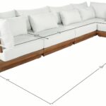 Mirella 149.75" Water Resistant Fabric Upholstered 5pc. Outdoor Patio Modular Sectional