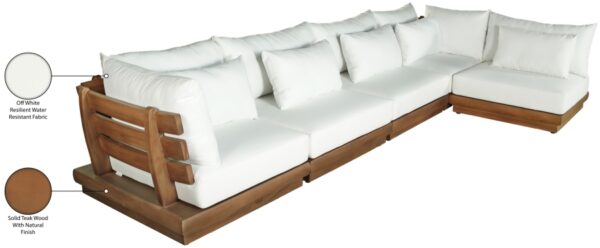 Mirella 149.75" Water Resistant Fabric Upholstered 5pc. Outdoor Patio Modular Sectional