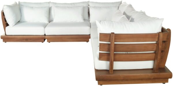 Mirella 149.75" Water Resistant Fabric Upholstered 5pc. Outdoor Patio Modular Sectional